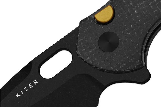 Image pour Kizer Roach XL V4477BDA2, PVD Blackwashed 14C28N, Black Micarta, couteau de poche, Matt Degnan design