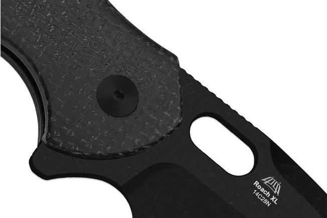 Image pour Kizer Roach XL V4477BDA2, PVD Blackwashed 14C28N, Black Micarta, couteau de poche, Matt Degnan design