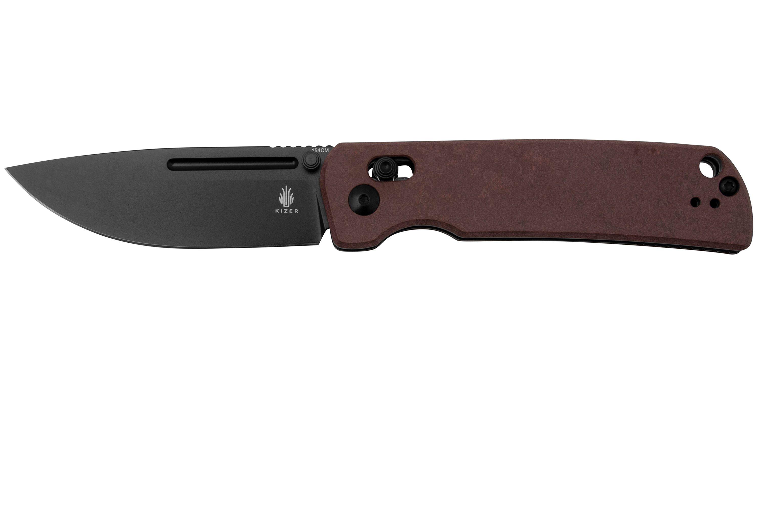 Kizer Escort V4481C1, Red Richlite pocket knife Dirk