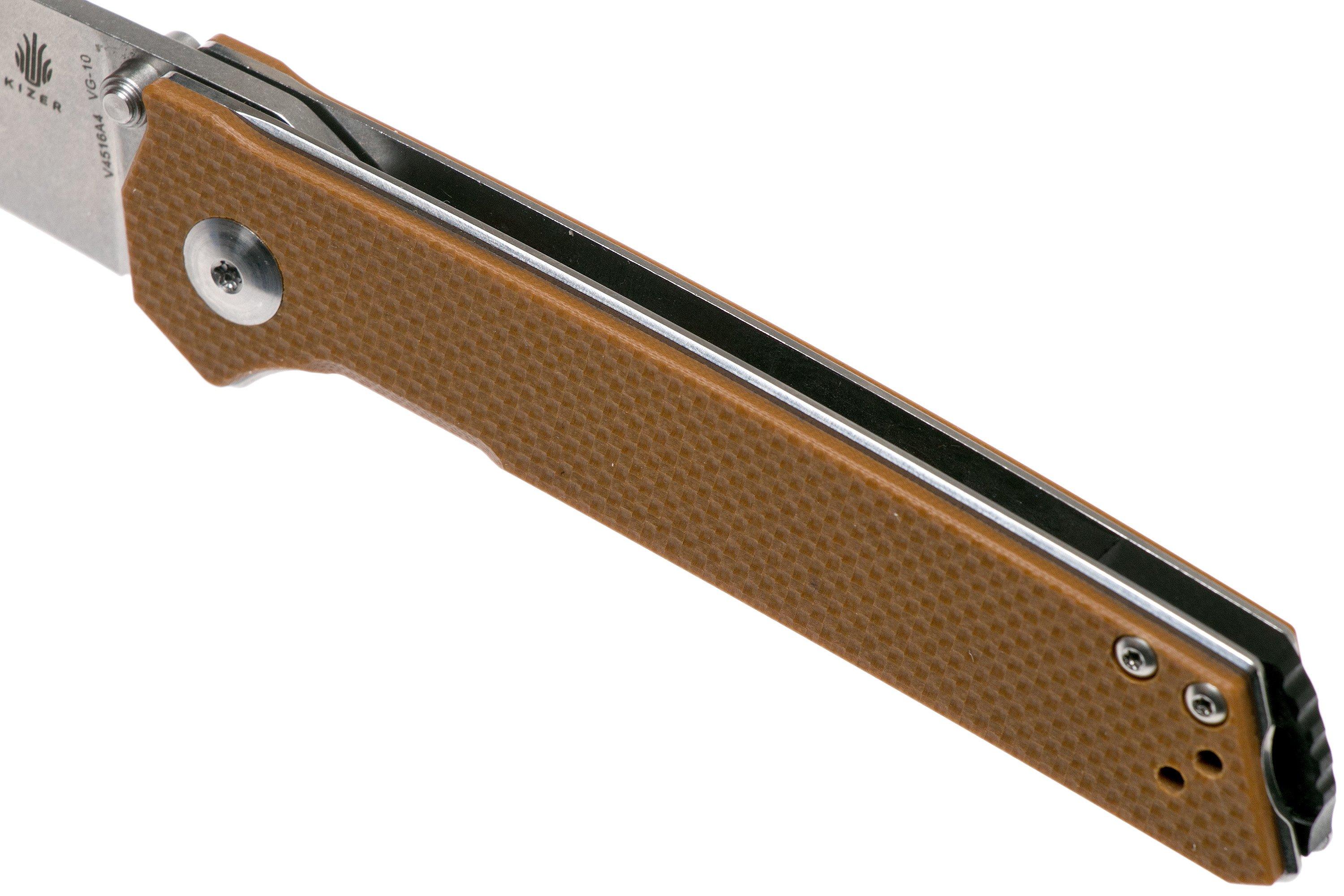 Kizer Vanguard Domin V4516A4 Brown pocket knife Advantageously