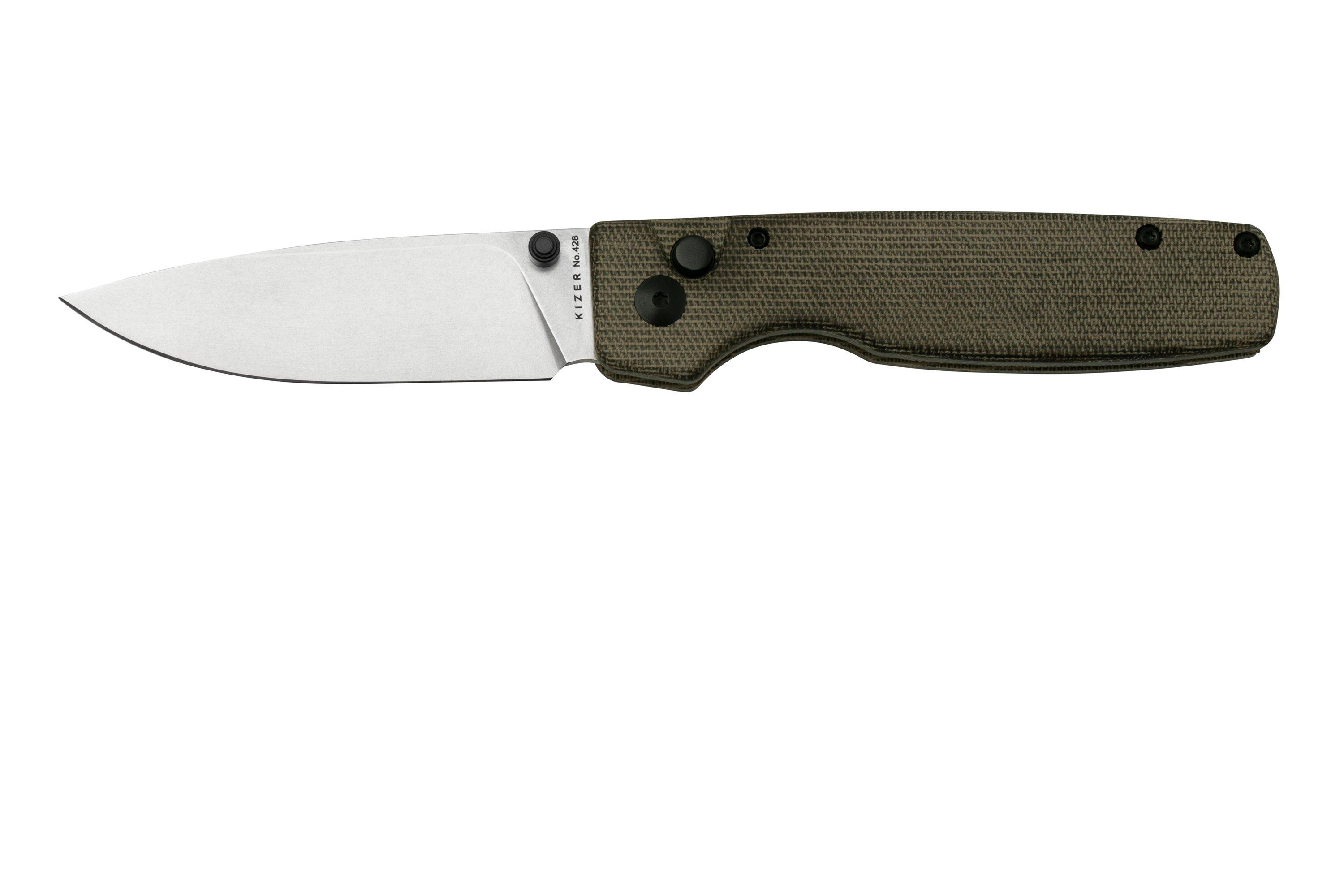 Kizer Original XL, V4605C1 Green Micarta, 154CM pocket knife