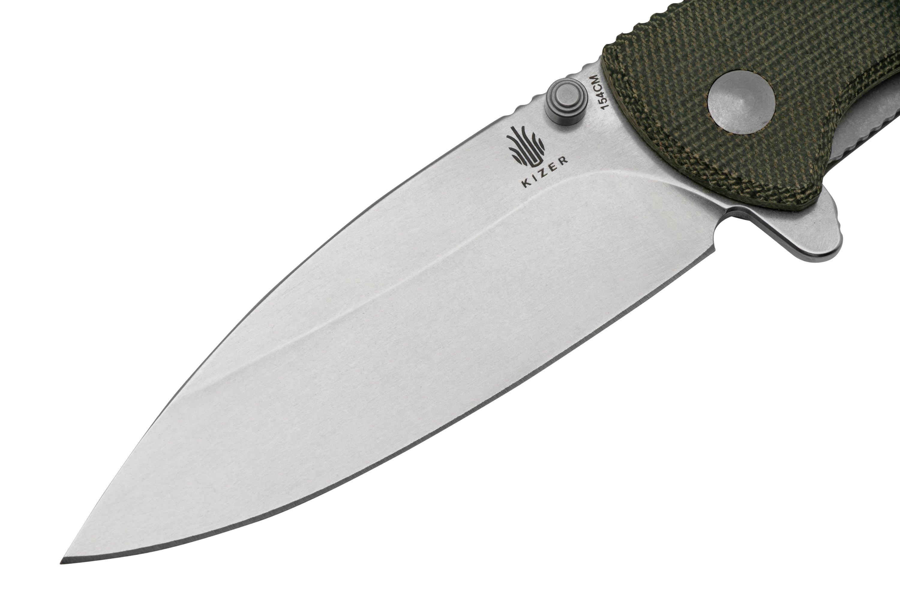 Kizer Coniferous V V4609C1, Titanium and Black Micarta, Stonewash ...