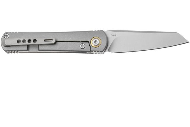 Afbeelding voor Kizer Feist 2 X Series ZX-3499-2A1 Stonewashed M390, Titanium, zakmes, Justin Lundquist x L.F design
