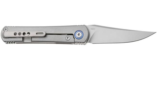 Afbeelding voor Kizer Feist 2 X Series ZX-3499-2A2 Stonewashed M390, Titanium, zakmes, Justin Lundquist x L.F design