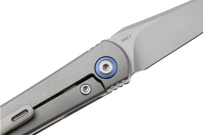 Afbeelding voor Kizer Feist 2 X Series ZX-3499-2A2 Stonewashed M390, Titanium, zakmes, Justin Lundquist x L.F design