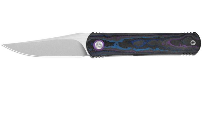 Imagem para Kizer Feist 3 X Series ZX-3499.3A2 Stonewashed S90V, Titanium & Camo Carbon Damtanium, navalha, Justin Lundquist x L.F design