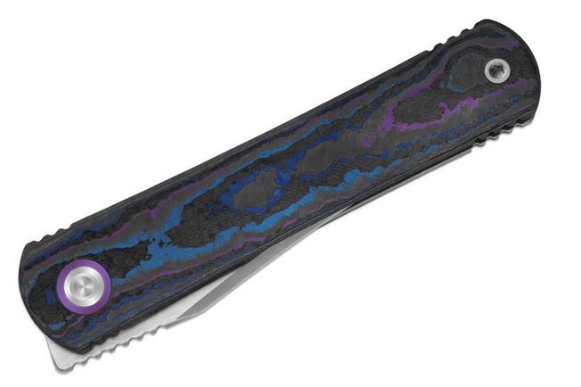 Imagem para Kizer Feist 3 X Series ZX-3499.3A2 Stonewashed S90V, Titanium & Camo Carbon Damtanium, navalha, Justin Lundquist x L.F design
