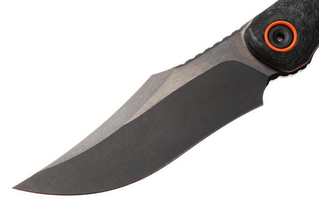 Obraz dla Nóż z głownią stałą Kizer Pioneer Fix ZX-FB03A1, Limited Edition, Two-Tone Matte Black DLC M390, Carbon Fiber & G10, projekt L.F.
