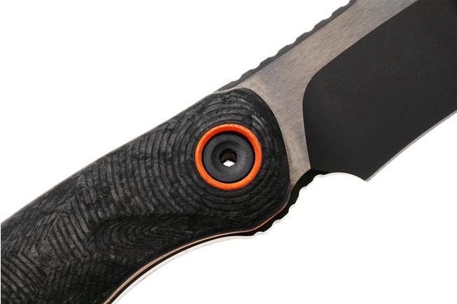 Obraz dla Nóż z głownią stałą Kizer Pioneer Fix ZX-FB03A1, Limited Edition, Two-Tone Matte Black DLC M390, Carbon Fiber & G10, projekt L.F.