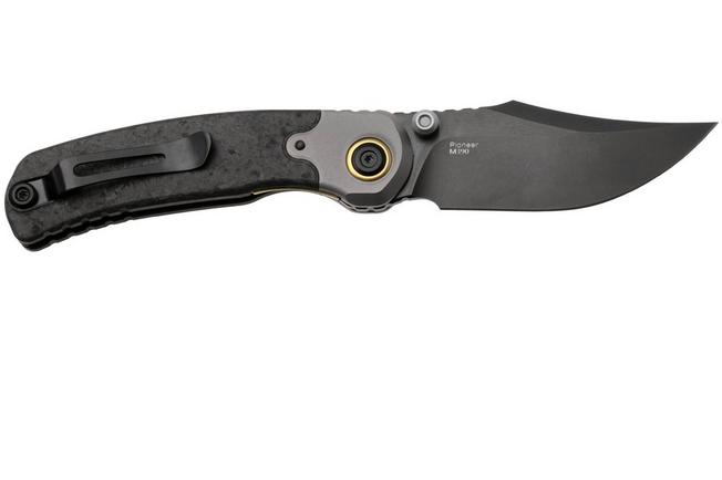 Afbeelding voor Kizer Pioneer ZX-FK03A1 Stonewashed DLC M390, Carbonfiber Titanium Bolster, zakmes