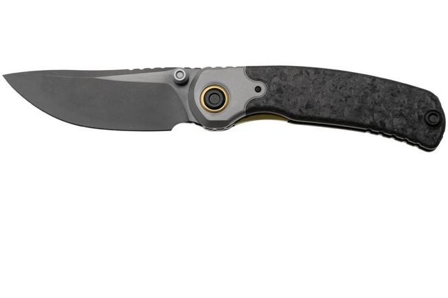 Afbeelding voor Kizer Pioneer ZX-FK03A4 Stonewashed DLC 20CV, Carbonfiber Titanium Bolster, zakmes