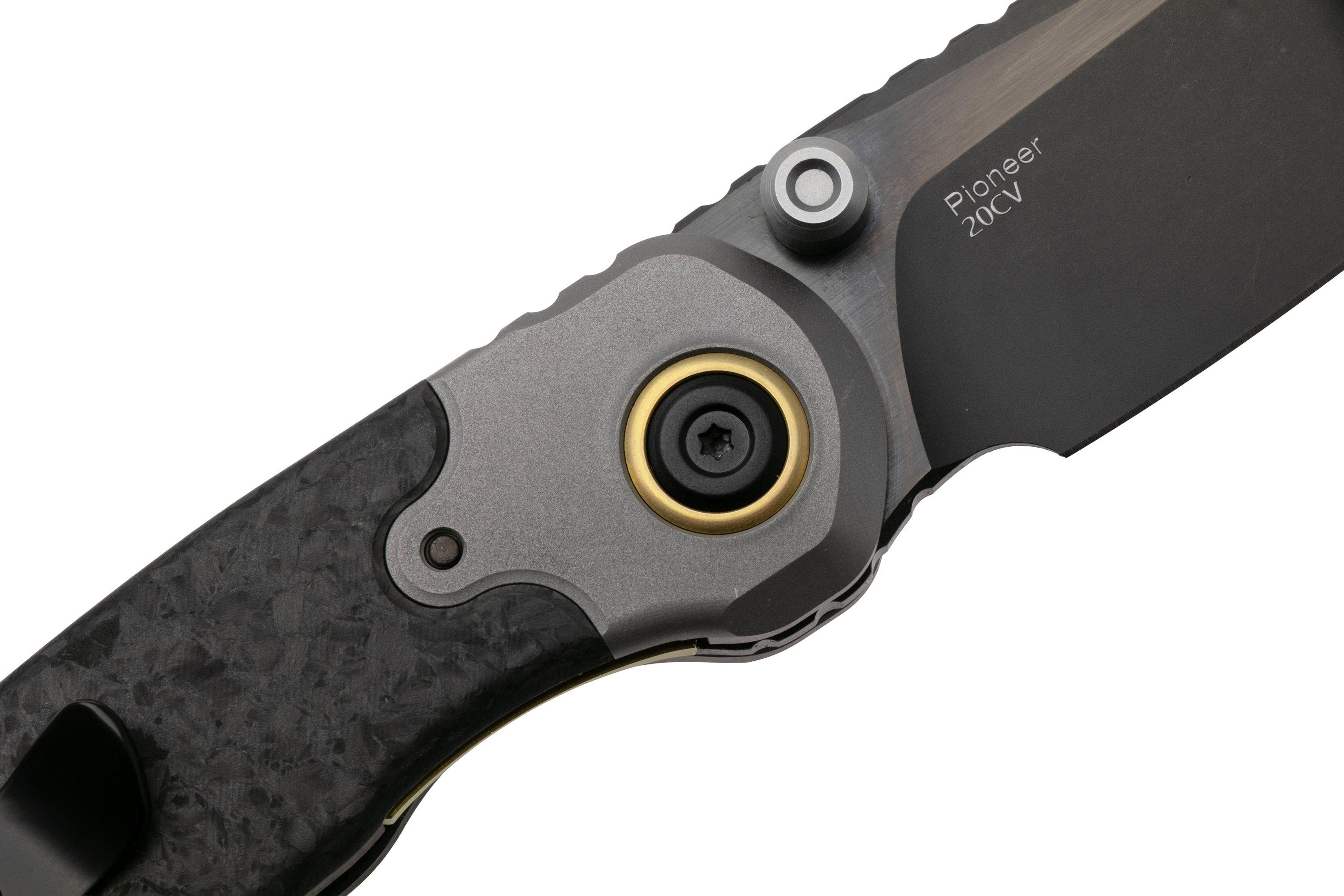 Kizer Pioneer ZX-FK03A4 Stonewashed DLC 20CV, Carbonfiber Titanium