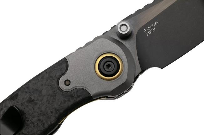 Afbeelding voor Kizer Pioneer ZX-FK03A4 Stonewashed DLC 20CV, Carbonfiber Titanium Bolster, zakmes