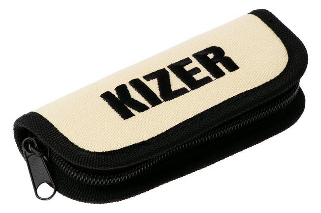 Afbeelding voor Kizer Mithril ZX-FK08A2 Hand Brushed DLC Ultra M390, DLC Ultra Titanium & FatCarbon Inlay, zakmes, L.F. design