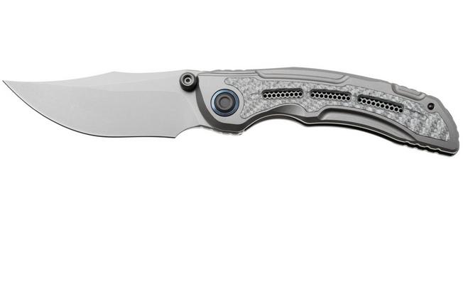 Obraz dla Nóż składany Kizer Silver Wing Lite ZX-FK09A2, Stonewashed S45VN, Silver Titanium, Gray Carbon Fiber, projekt L.F.