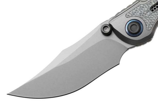 Obraz dla Nóż składany Kizer Silver Wing Lite ZX-FK09A2, Stonewashed S45VN, Silver Titanium, Gray Carbon Fiber, projekt L.F.