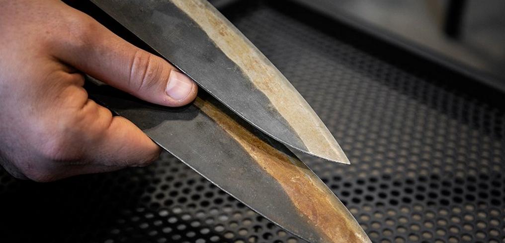 Manchas de óxido en los cuchillos de cocina