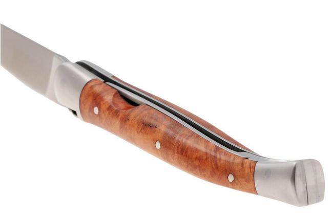 Image pour Forge de Laguiole Pipe Tool 9 cm 00004145 Matt Stainless Steel, Stamped Bee, Briar Wood, bourre-pipe