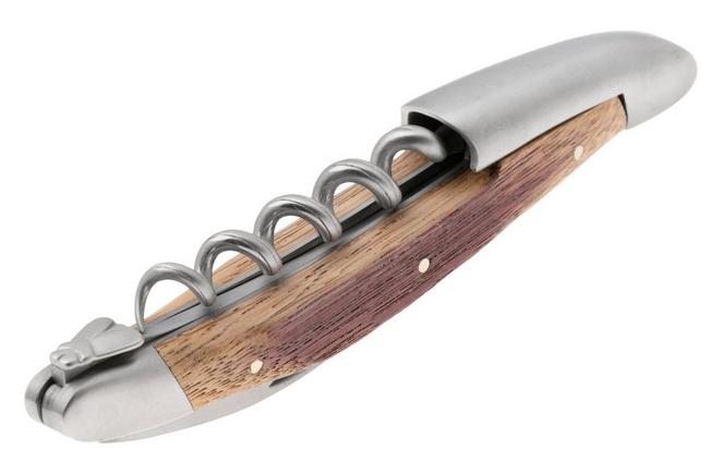 Afbeelding voor Forge de Laguiole 00004459, Matte Stainless Steel, Stamped Bee, Barrel Oak kelnersmes