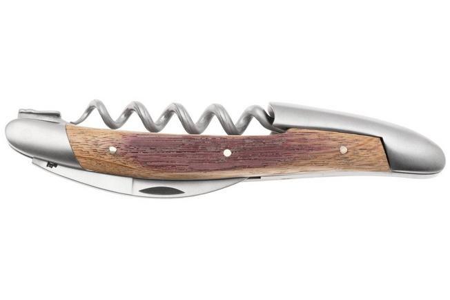 Afbeelding voor Forge de Laguiole 00004459, Matte Stainless Steel, Stamped Bee, Barrel Oak kelnersmes