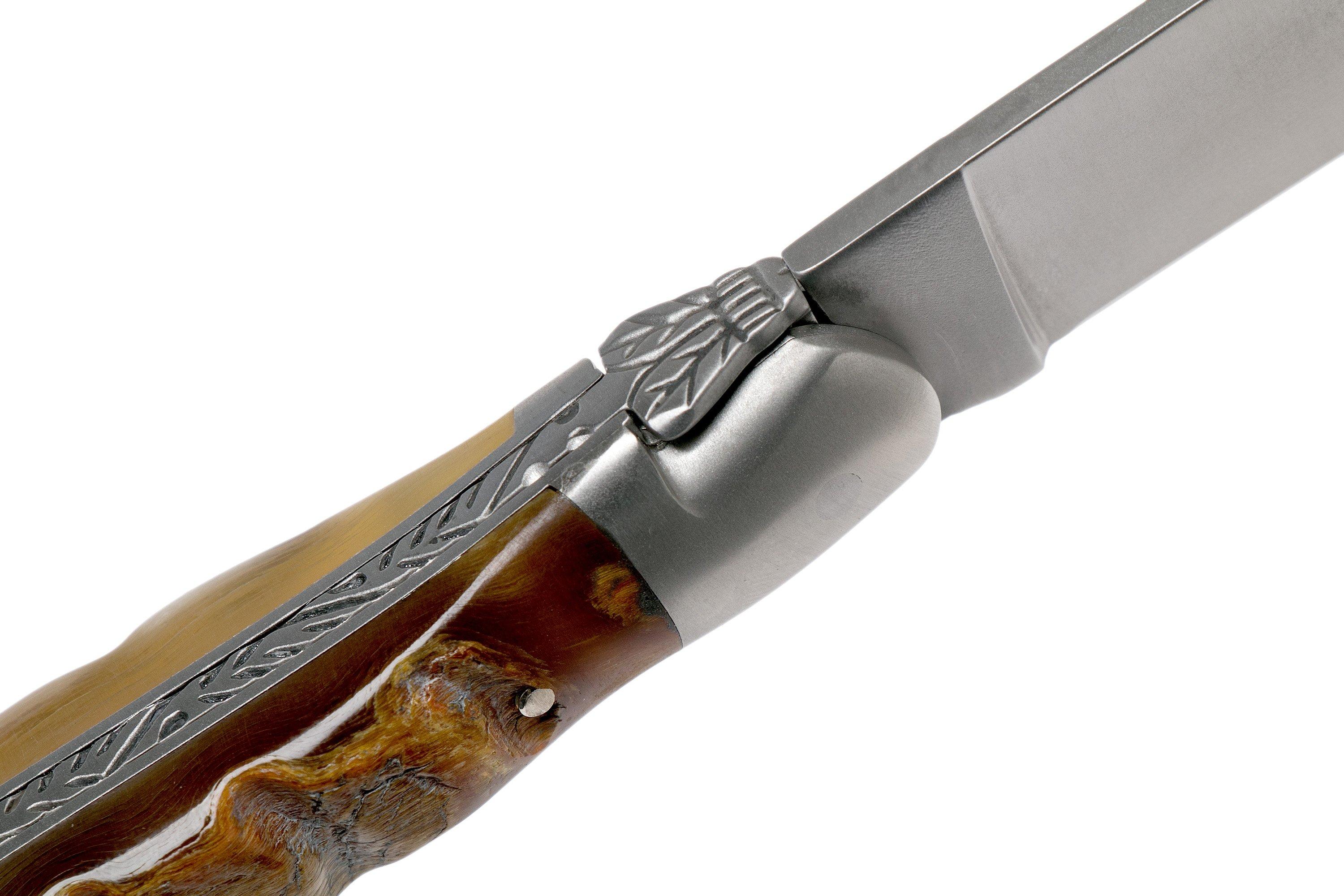 Forge De Laguiole Prestige Taschenmesser – Olivenholz-Griff, Edelstahl, 12 Cm, Französische Handwerkskunst
