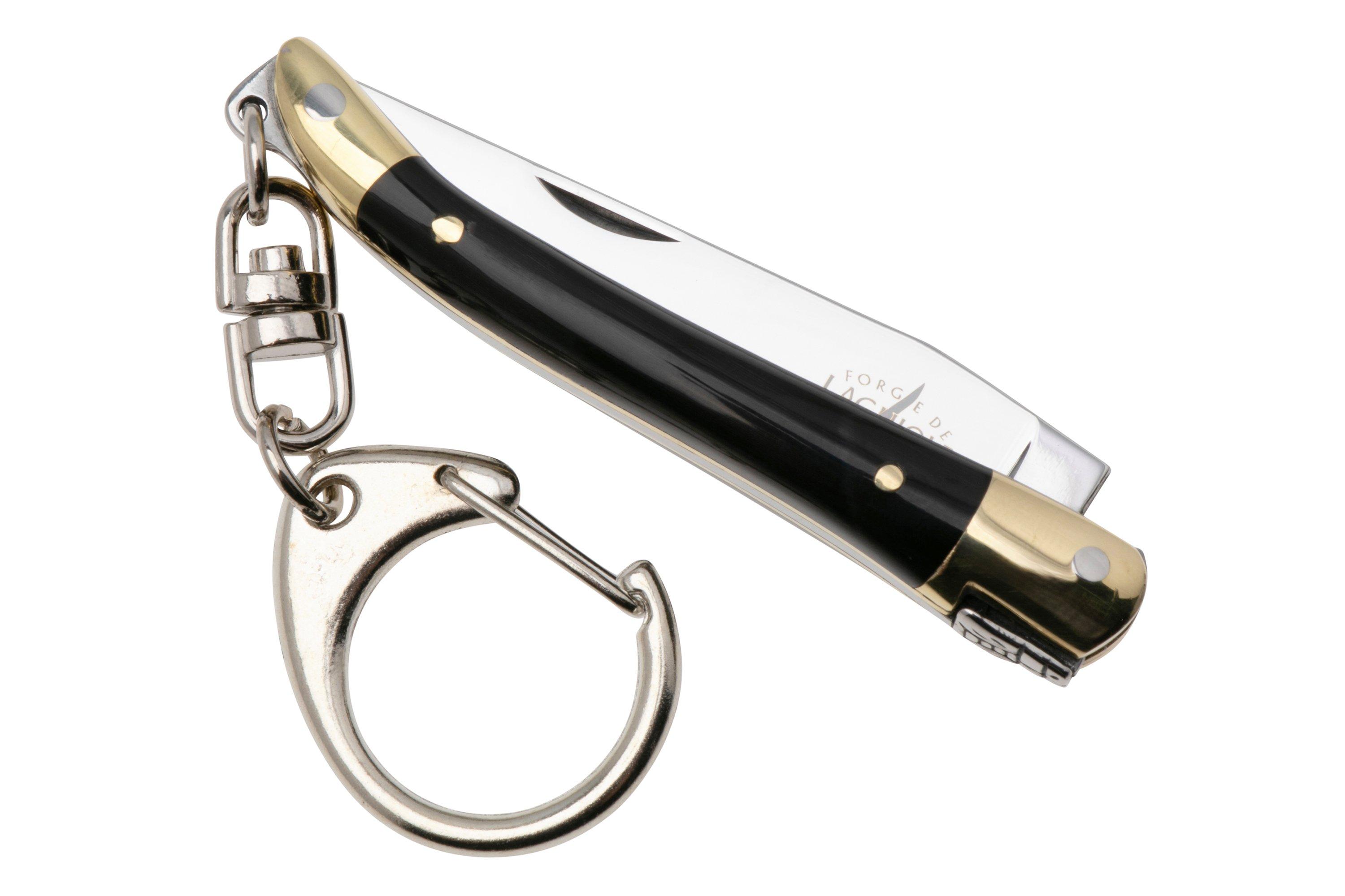 Forge de Laguiole keychain pocket knife, black horn