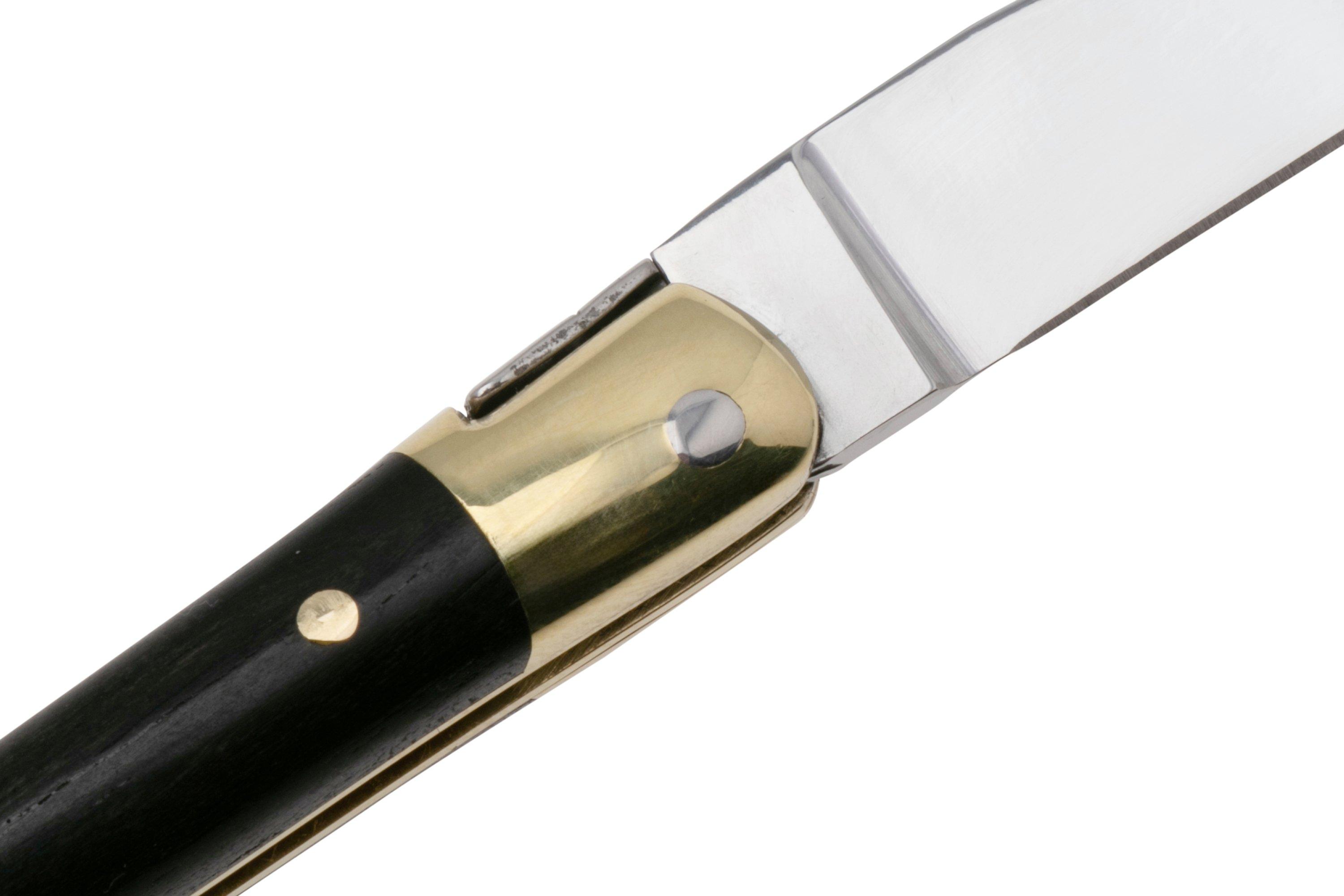 Serpette Laguiole Jardin - Lame Acier Inoxydable Noir - Manche Bois De Frêne - Pour Jardinage Et Cueillette