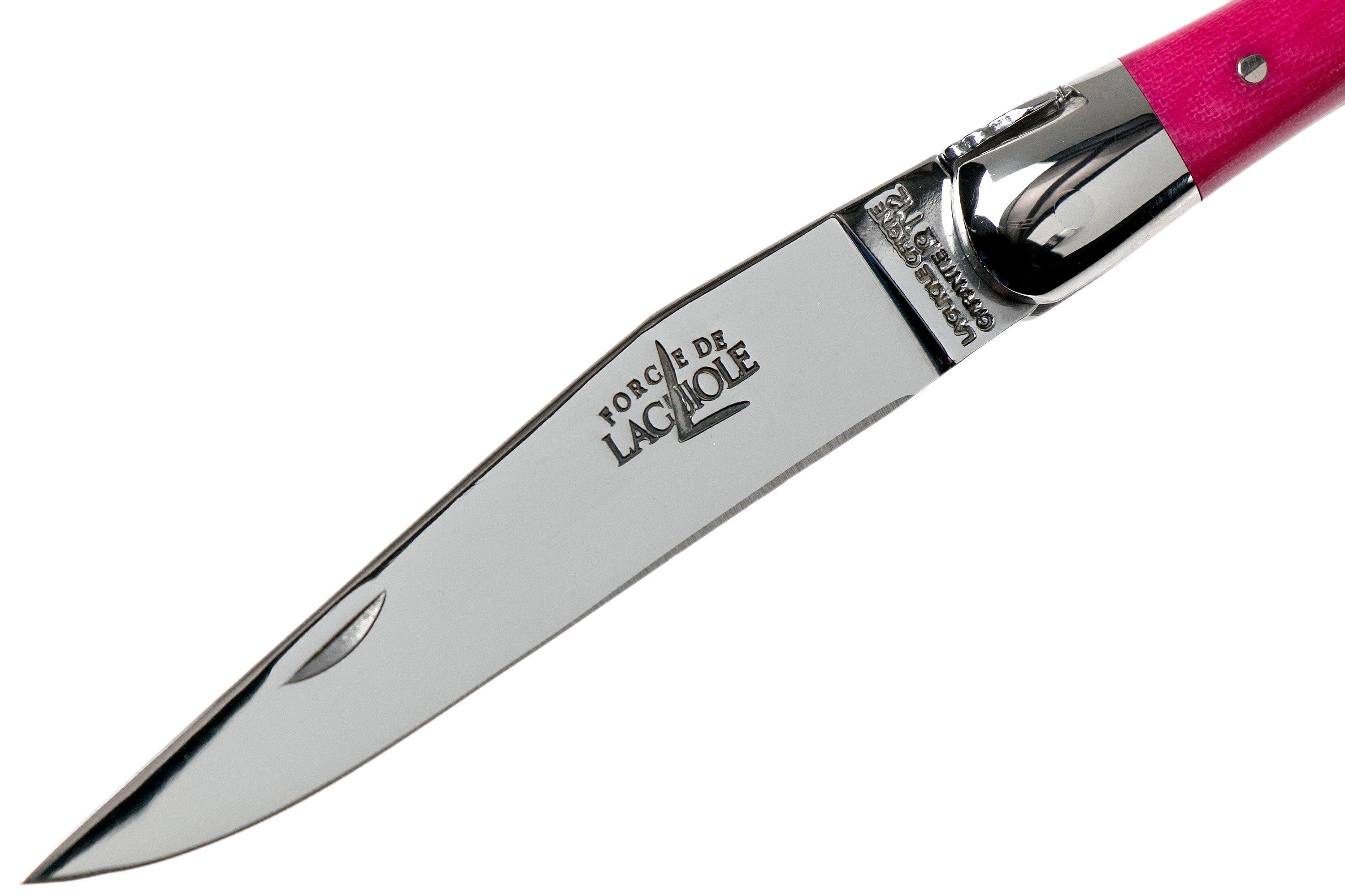 de Laguiole 129INTCROSBRI 9cm, pink micarta, laguiole knife