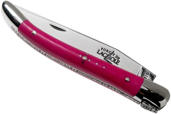 Image for Forge de Laguiole 129INTCROSBRI 9cm, pink micarta, laguiole knife