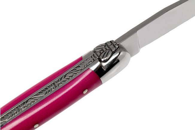 Image for Forge de Laguiole 129INTCROSBRI 9cm, pink micarta, laguiole knife