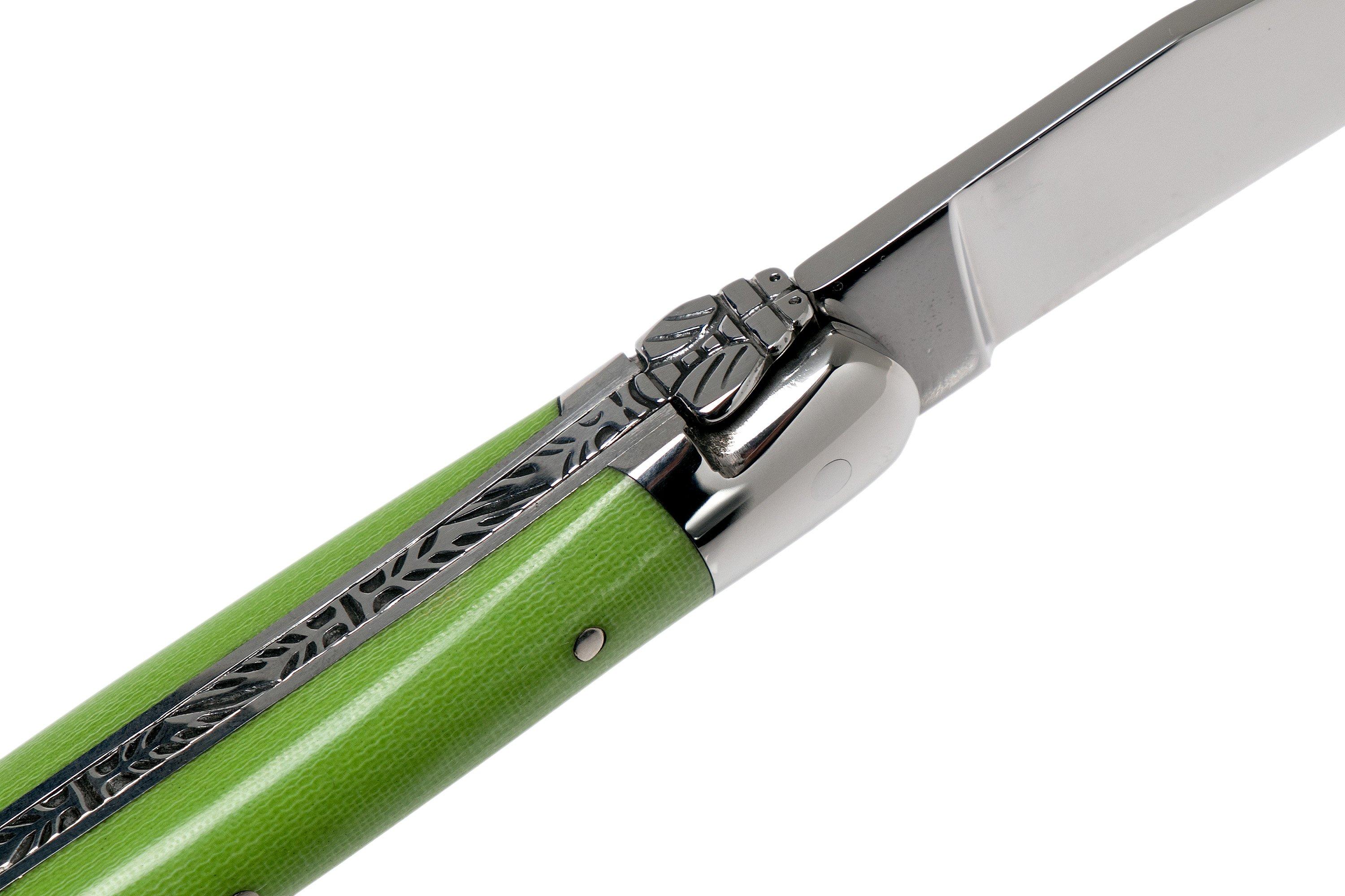 de Laguiole 129INTCVERBRI 9cm, green micarta, laguiole knife