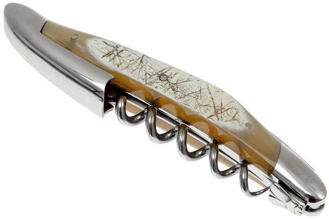 Image for Forge de Laguiole SOM1CABRI, polished sommelier knife , Aubrac-cow horn