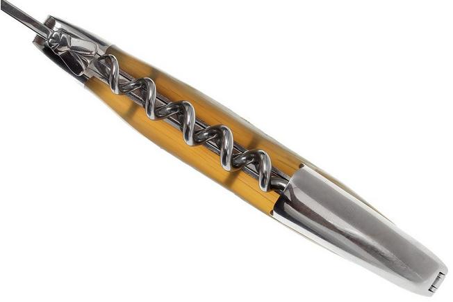 Image for Forge de Laguiole SOM1CABRI, polished sommelier knife , Aubrac-cow horn