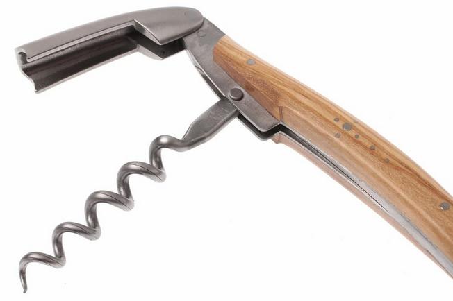 Laguiole wood and metal handle lever corkscrew