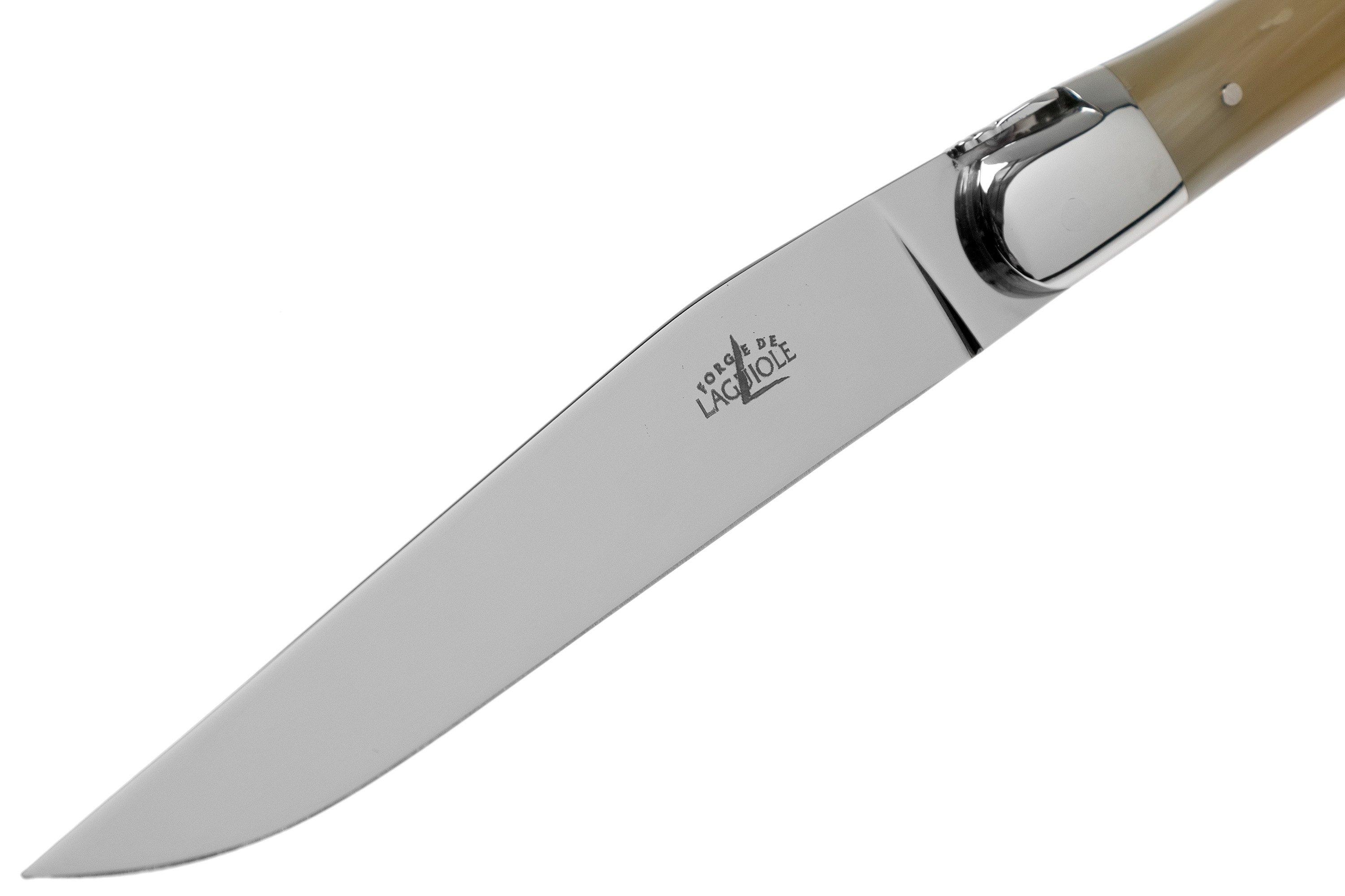 de Laguiole T22MINBC horn polished 2piece steak knife set