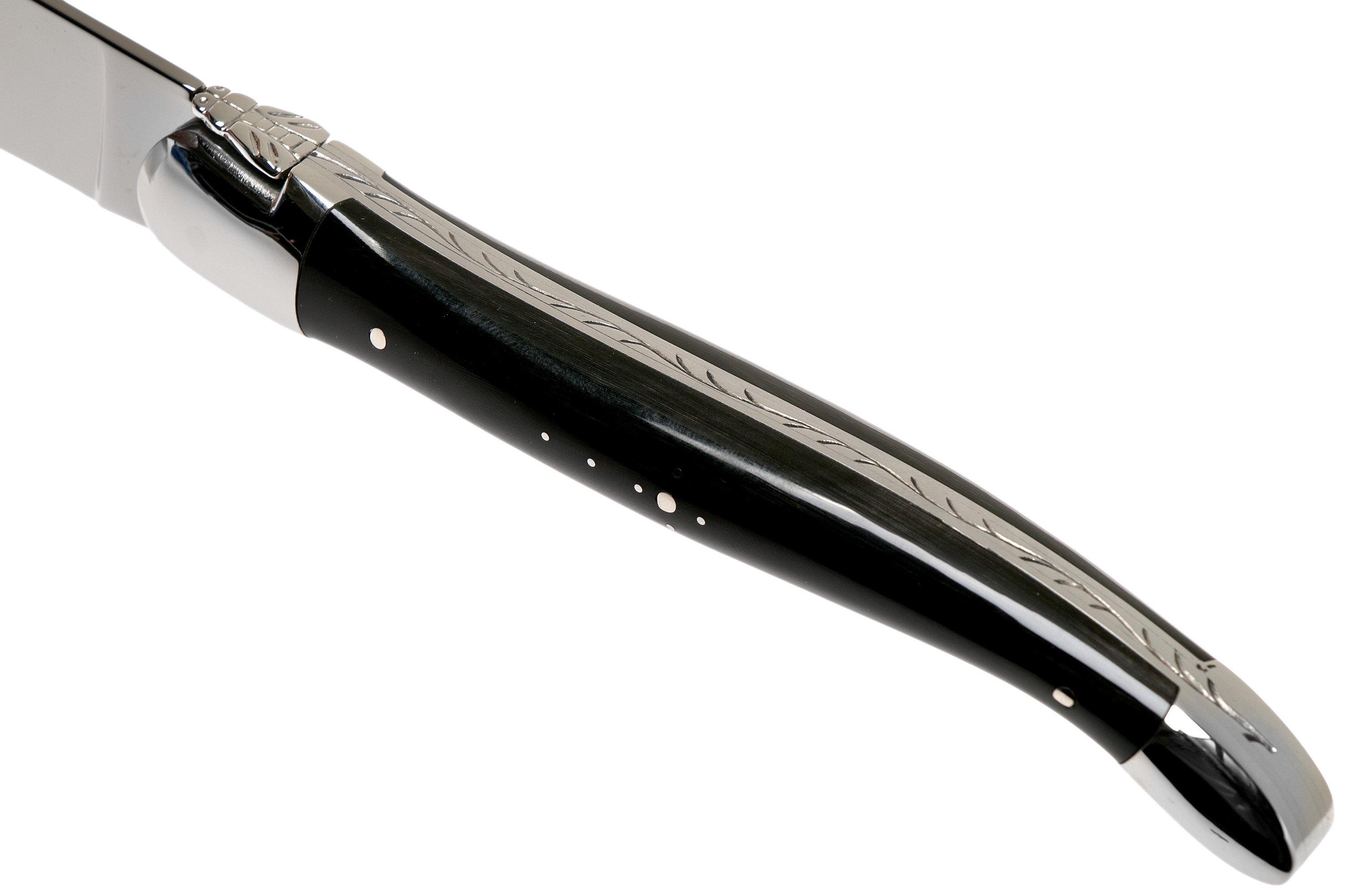 de Laguiole set of 6 steak knives black horn, T62MINBN