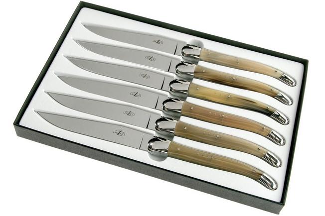 Forge de Laguiole 2 Piece Steak Knife Set Ebony Wood Shiny Finish - Forge  de Laguiole USA