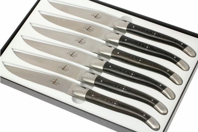 Forge de Laguiole Ebony Wood Steak Knife Set