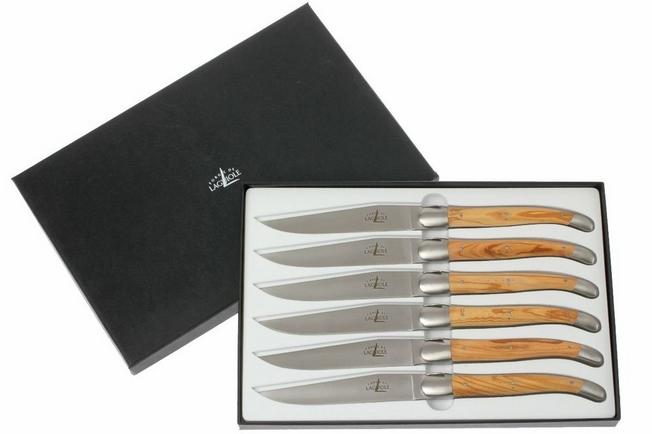 Shop Forge de Laguiole Olive Wood Steak Knives at Weston Table