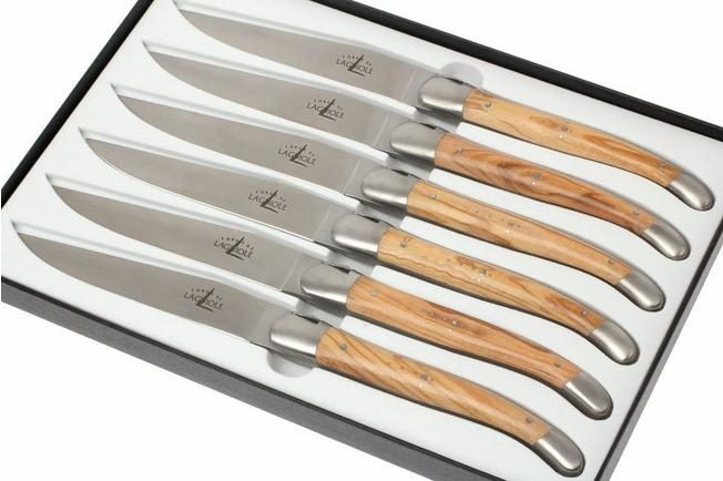 Shop Forge de Laguiole Olive Wood Steak Knives at Weston Table