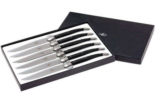 Forge de Laguiole Ebony Wood Steak Knife Set