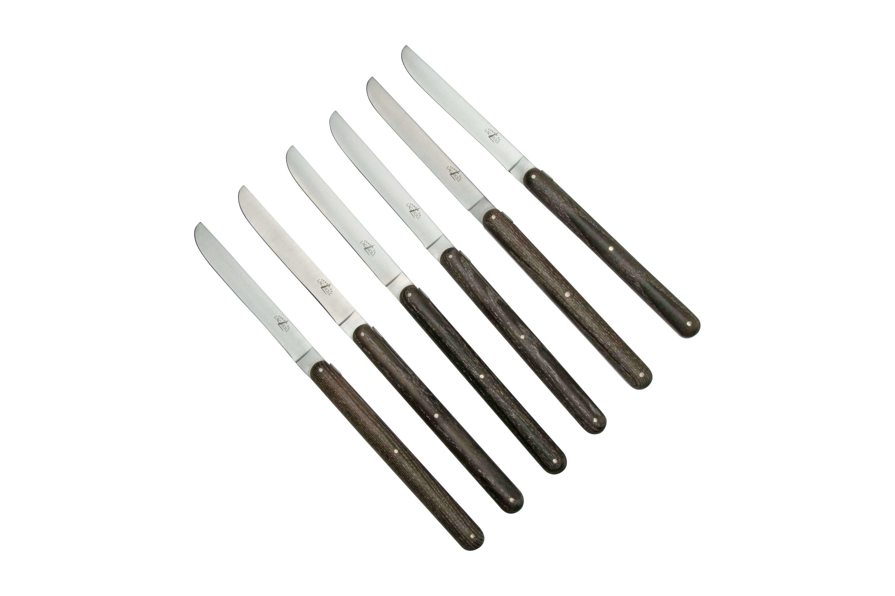 RÖR Solingen Set 6 Coltelli Da Tavola Per Pane - Lama In Acciaio Inox 11,5 Cm, Manico Plastica Nera, Lavabili In Lavastoviglie