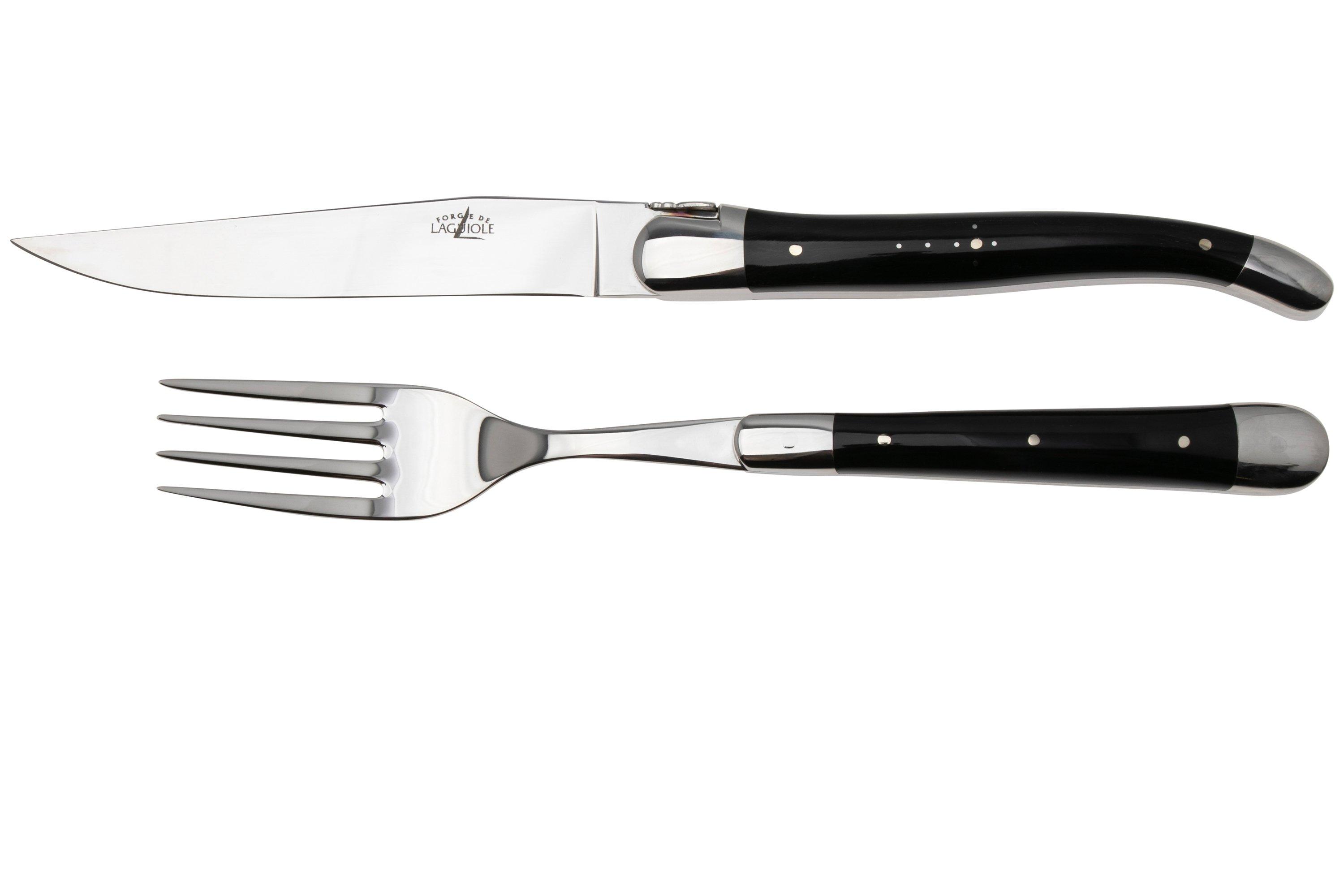 FORGE DE LAGUIOLE カトラリーセット ナイフ・フォーク 2本 Forge de Laguiole Knife and Fork TF2MINBF Dark Horn, 2-piece