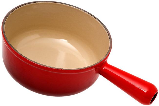 RED ENAMELED CAST IRON SAUCE PAN