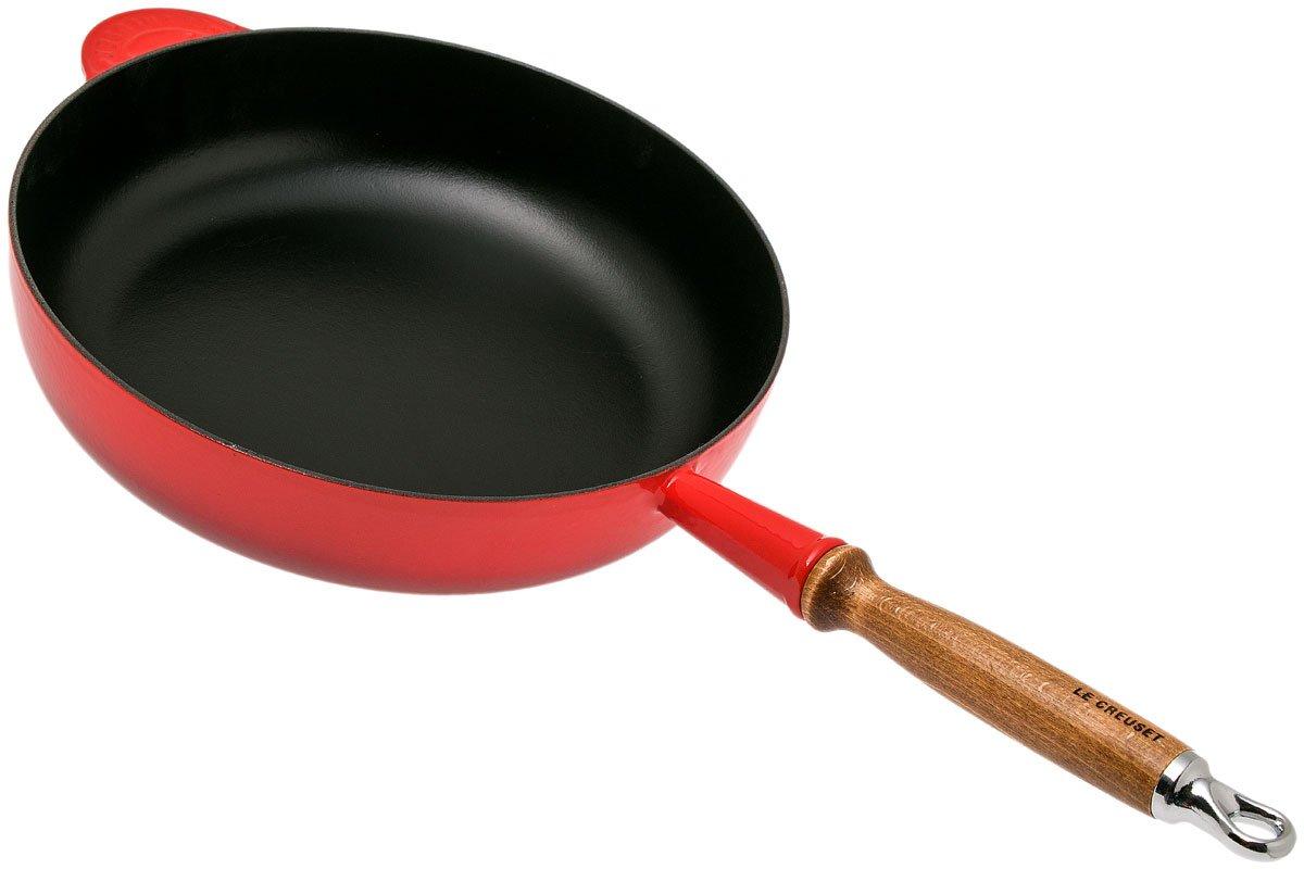 Le Creuset Sauteuse en Fonte Émaillée avec poignée en bois, 28 cm, Cerise,  20259280600422 : : Cuisine et Maison