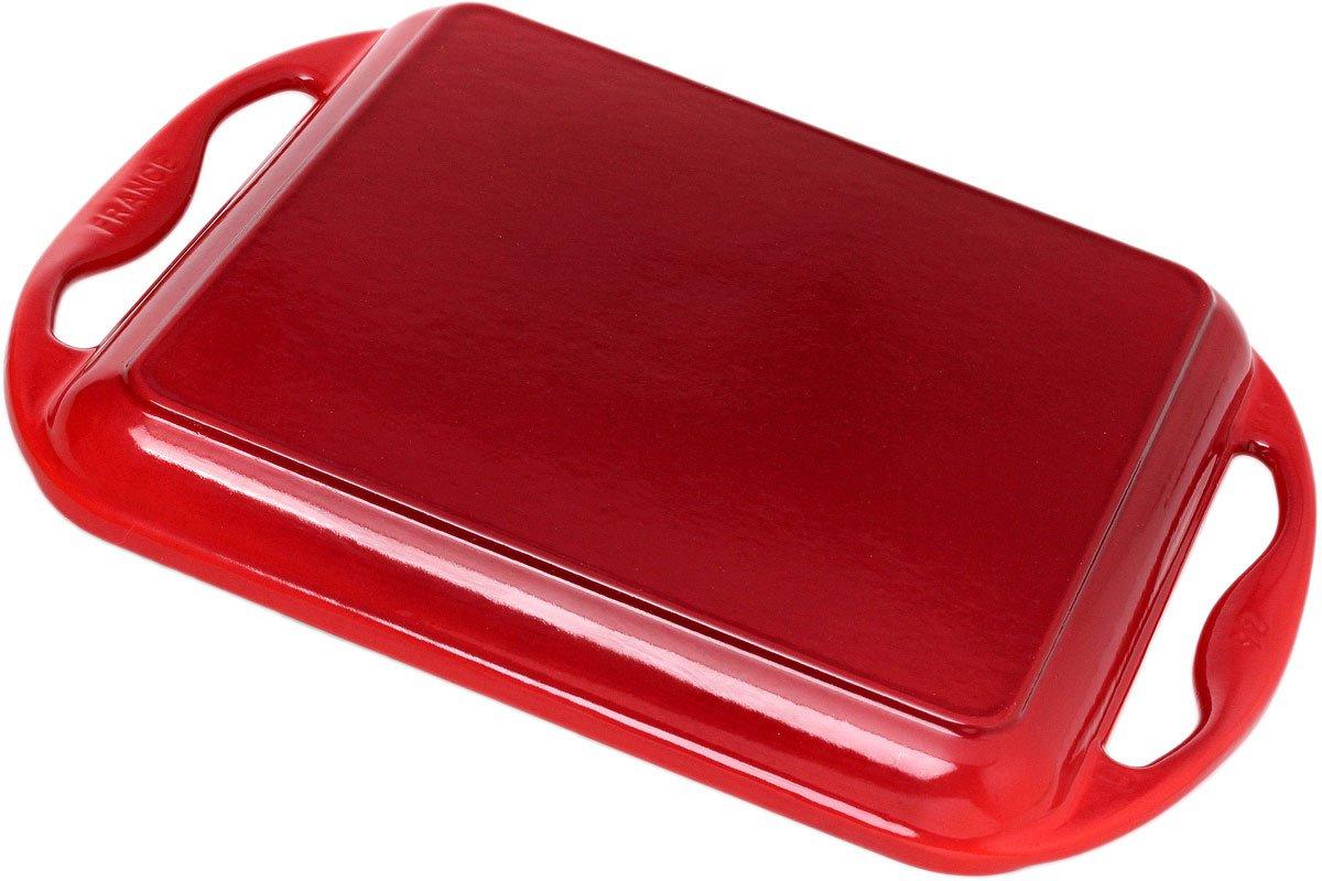 Le Creuset grill pan/skillet 24cm square, Red Advantageously shopping