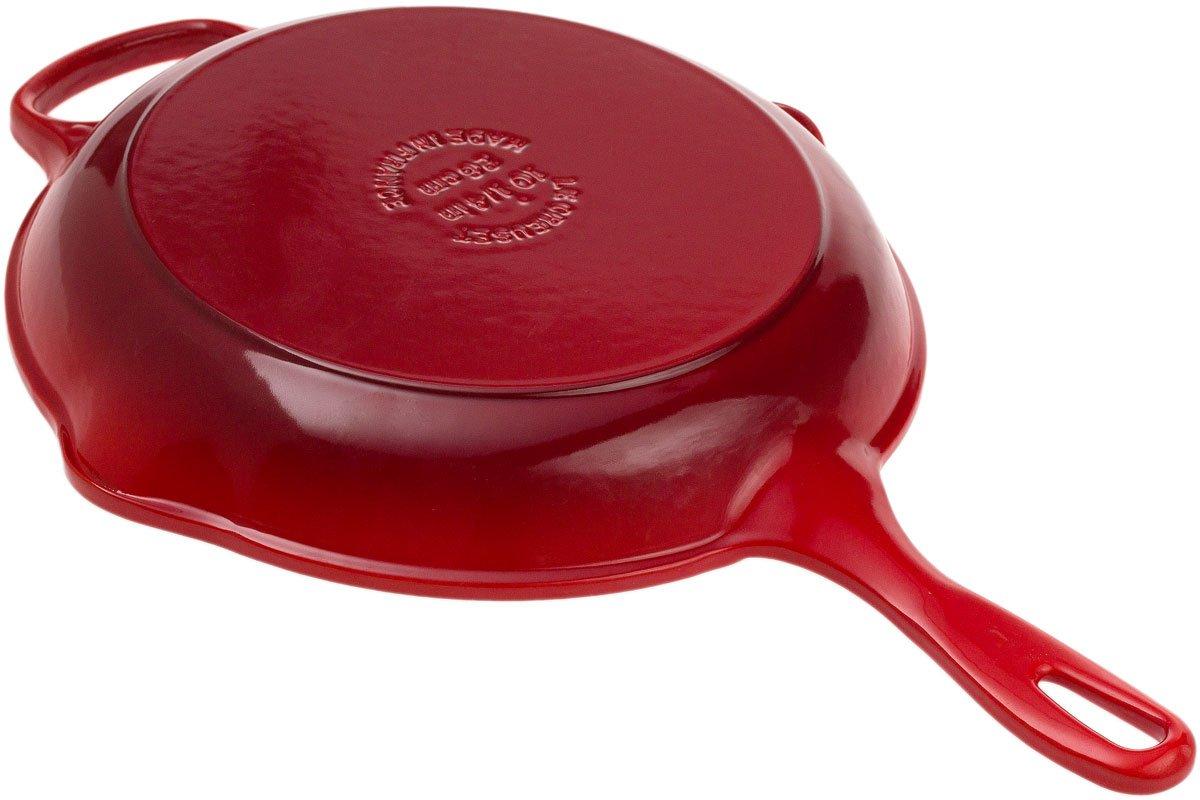 Le Creuset 26 Red Round Grill Pan Double Spout Cast Iron Enamel