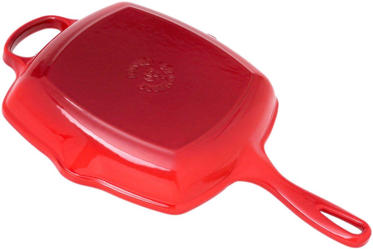 Le Creuset grill pan/skillet 26cm square, Red  Advantageously shopping at