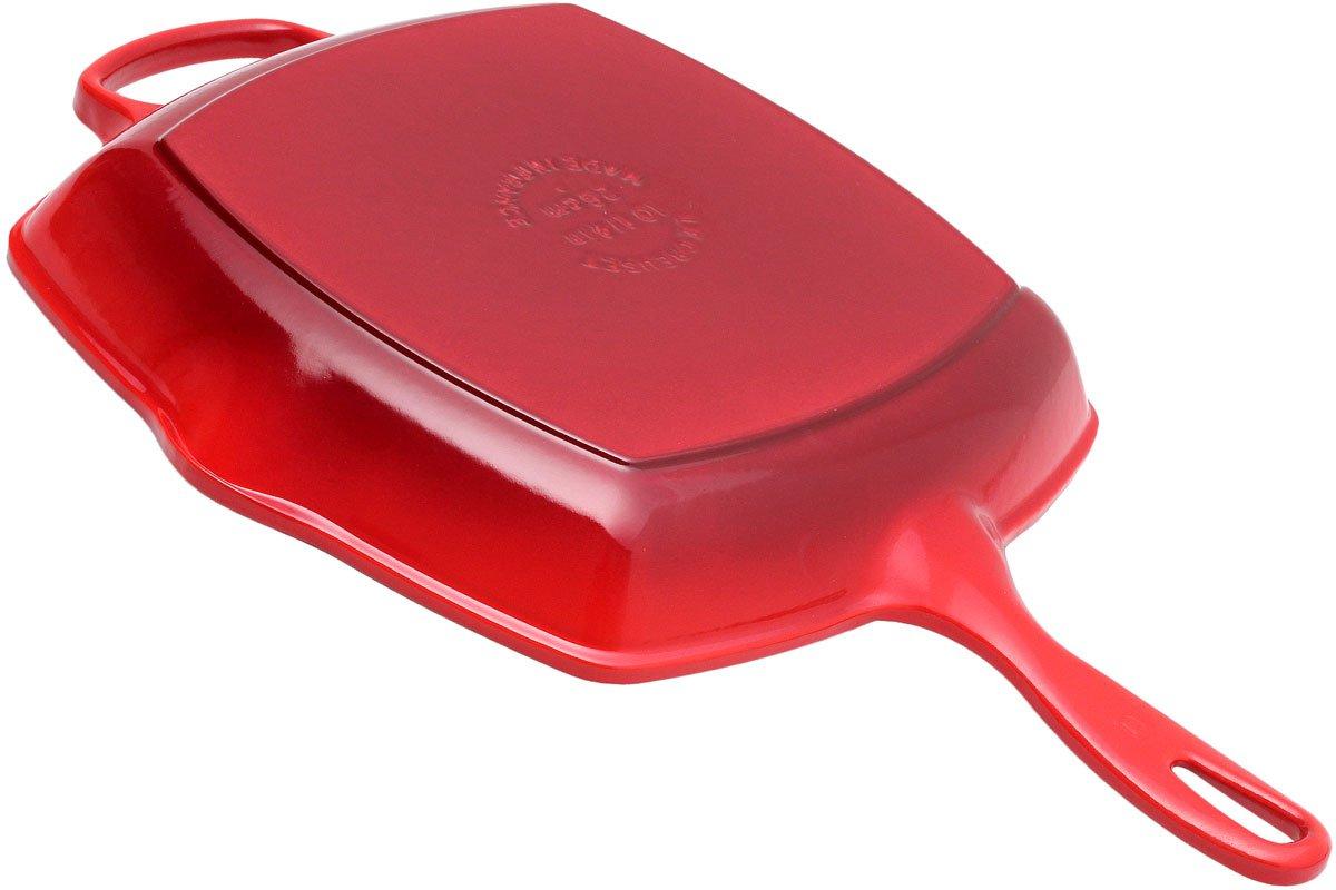 希少 Le Creuset 限定色　Square Grill Pan Le Creuset grill pan/skillet 26cm square, Red | Advantageously