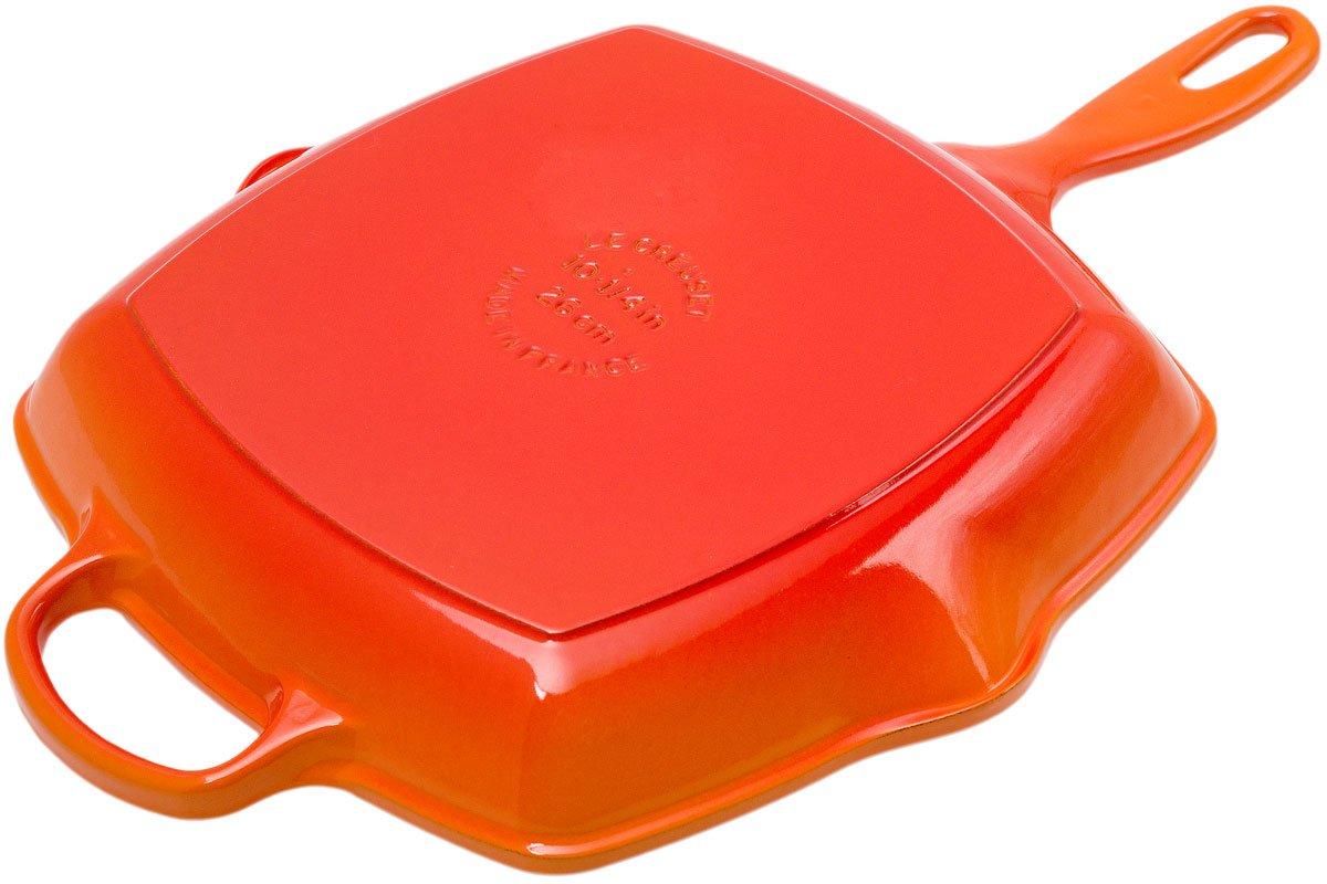 Le Creuset France 26 Red Cast Iron Grill Pan Skillet 